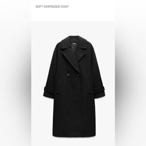 Zara Elegant Black Oversized Outerwear